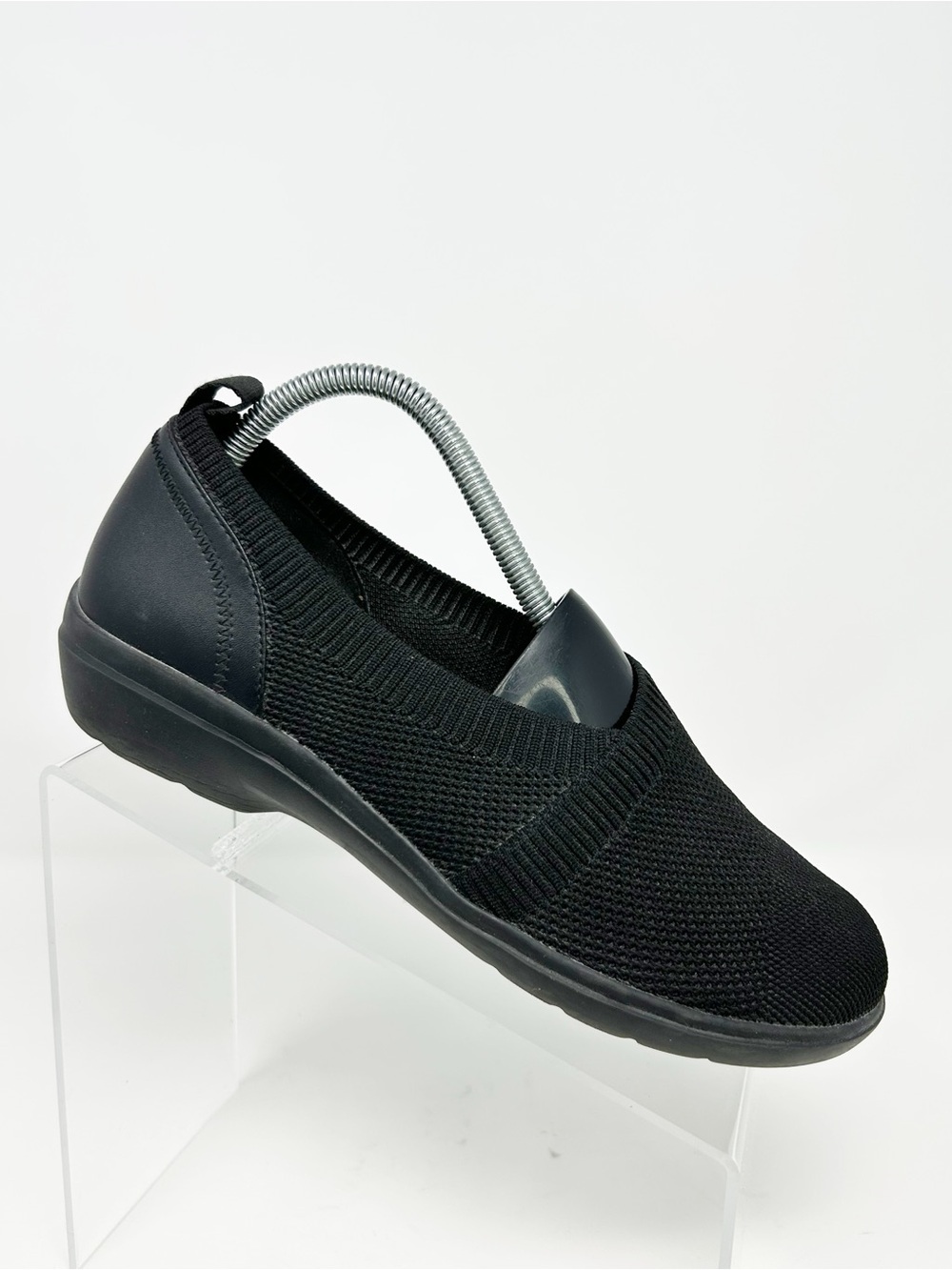 Clarks Loafers Womens Black Knit Slip On Comfort Cushioned Casual Shoes Size 9